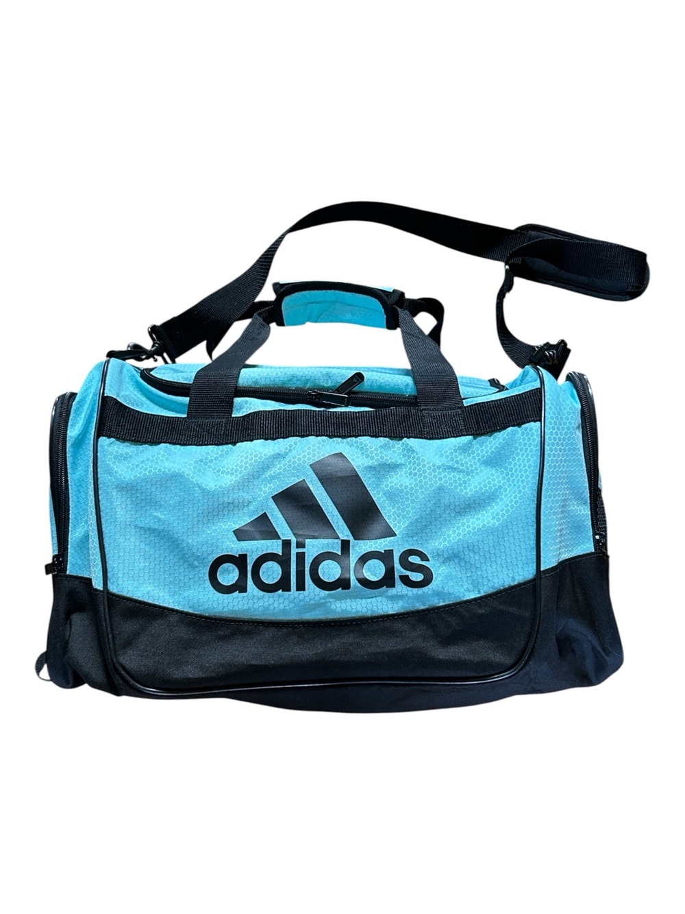 NEW adidas Turquoise and Black Duffel Bag with Shoulder Strap 19” x 12”